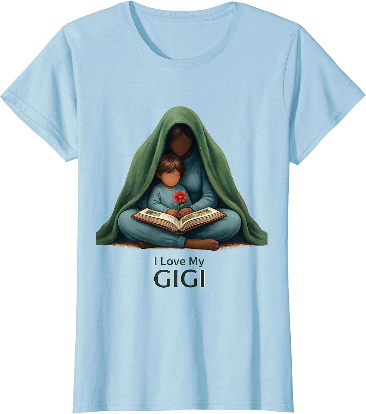 I Love My Gigi Storybook Grandma And Grandkids Grandparents T-Shirt - Baby Blue