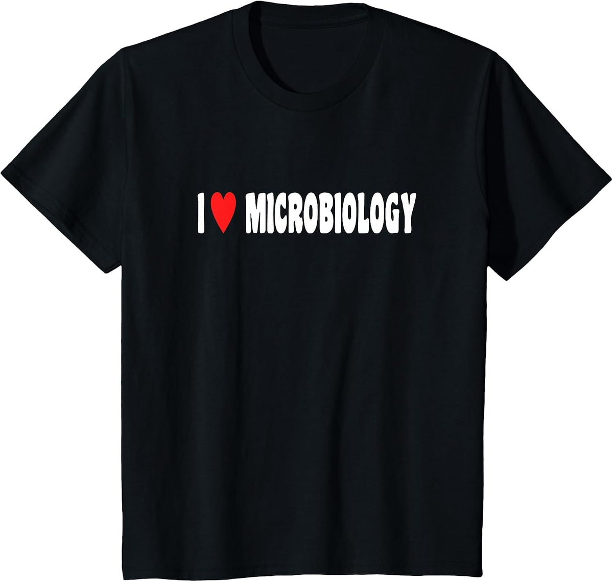 Microscope Microscience I Love Microbiology T-Shirt - Black