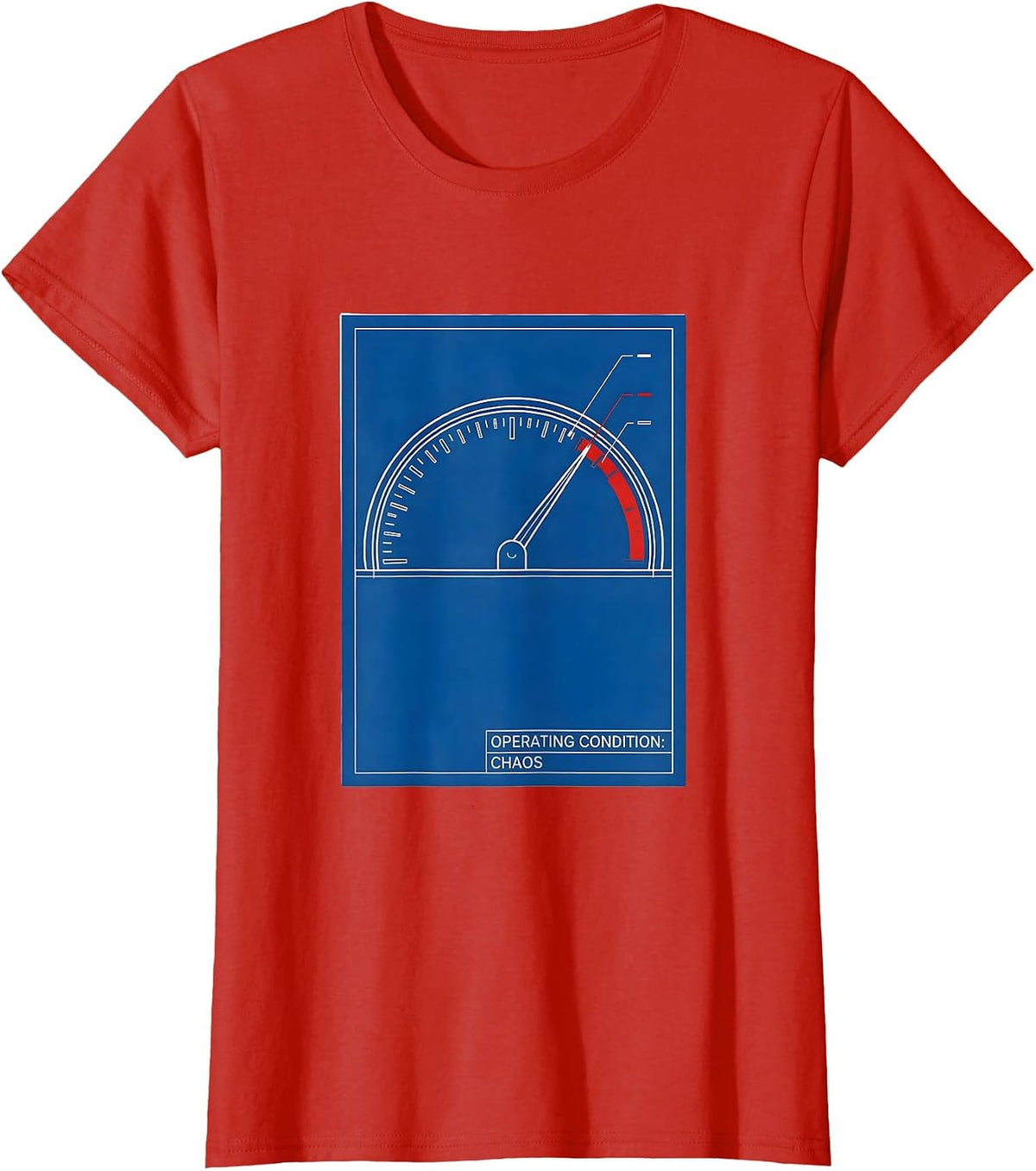 Operating Condition: Chaos Technical Blueprint Funny Chaos T-Shirt - Red