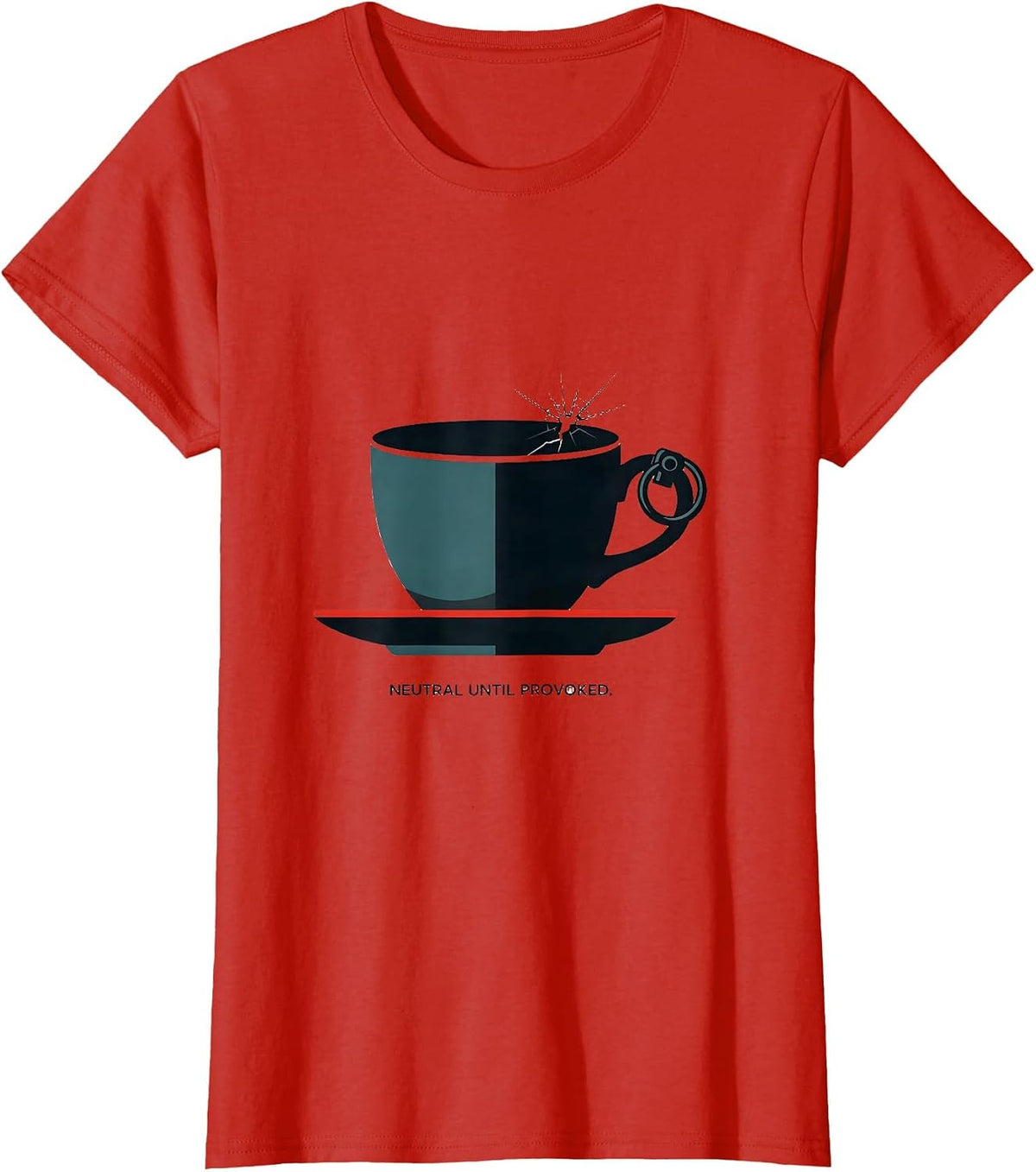 Neutral Until Provoked Editorial Conceptual Chaotic Neutral T-Shirt - Red