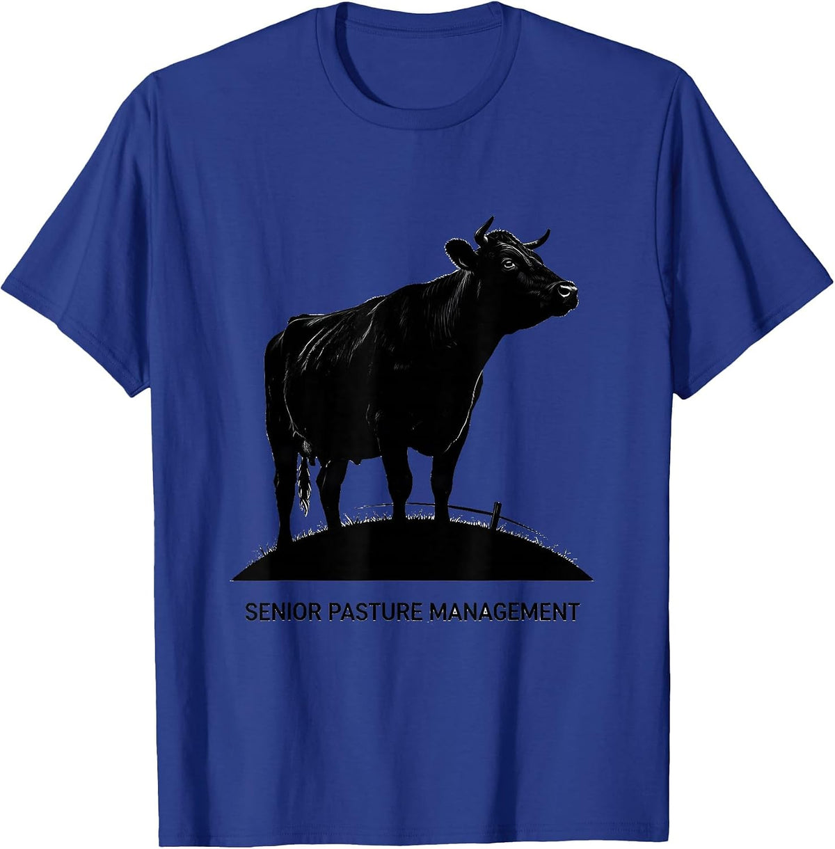 Men's Senior Pasture Management Funny Cow Farmer Cow Lover Gift T-Shirt - Royal Blue