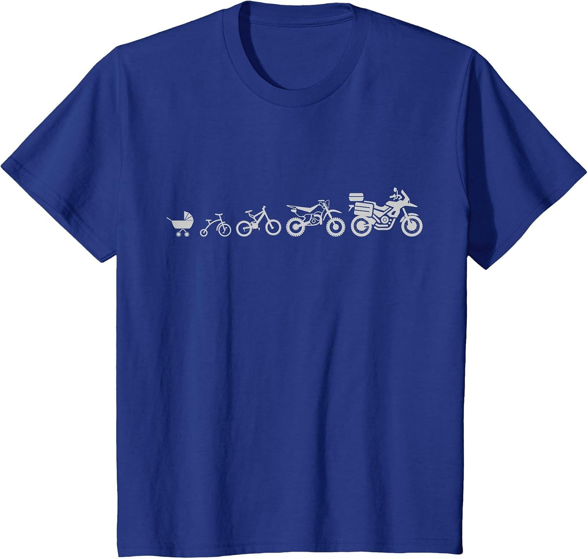 Evolution of Adventure Motorcycle T-Shirt T-Shirt - Royal Blue