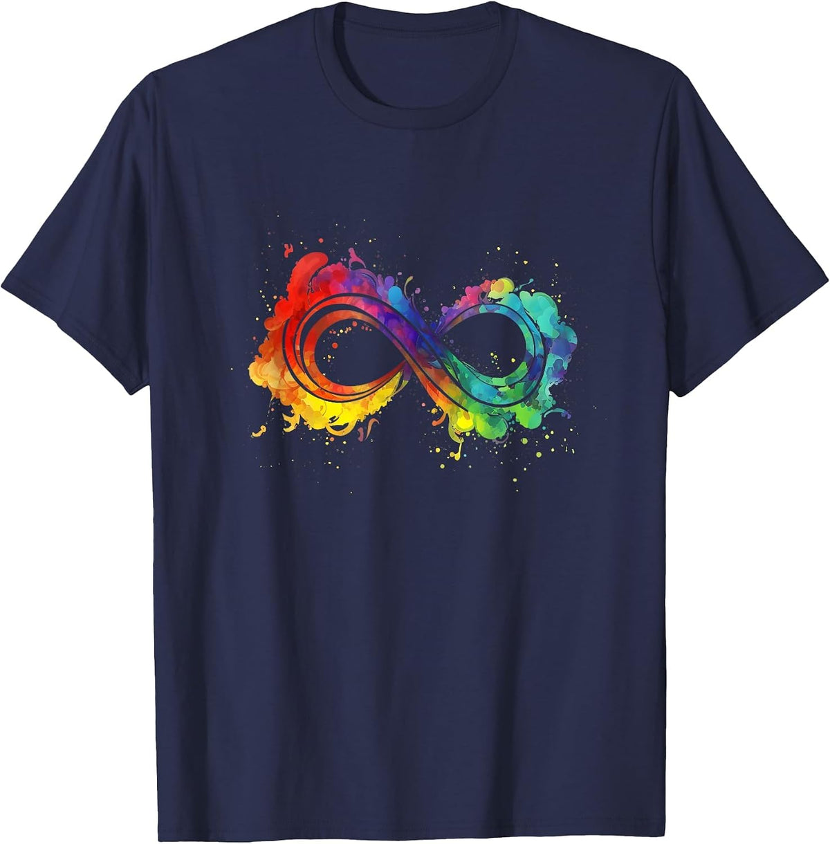 Rainbow Infinity Sign T-Shirt - Navy Blue