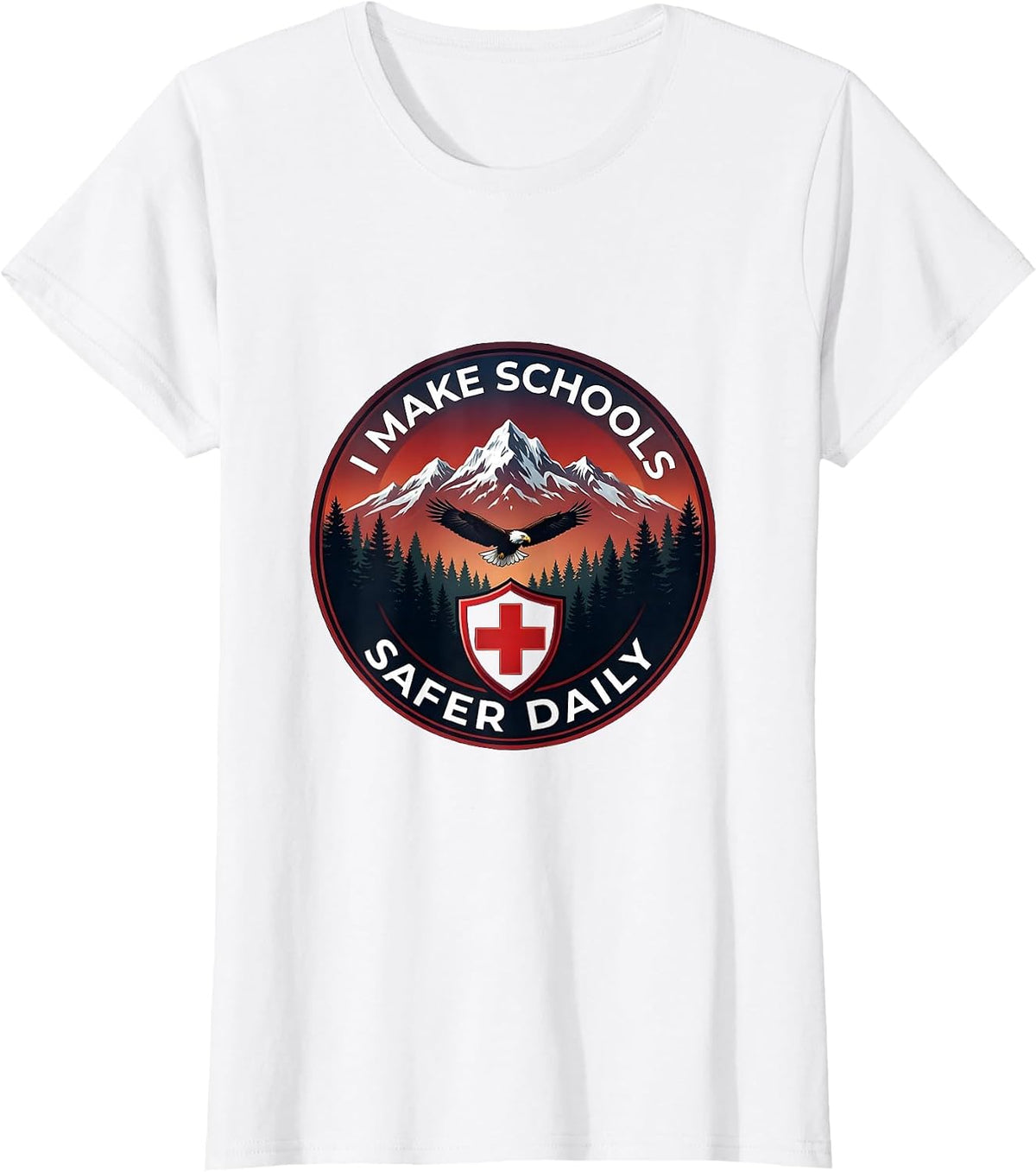 I Make Schools Safer Daily School Nurse Design T-Shirt - White