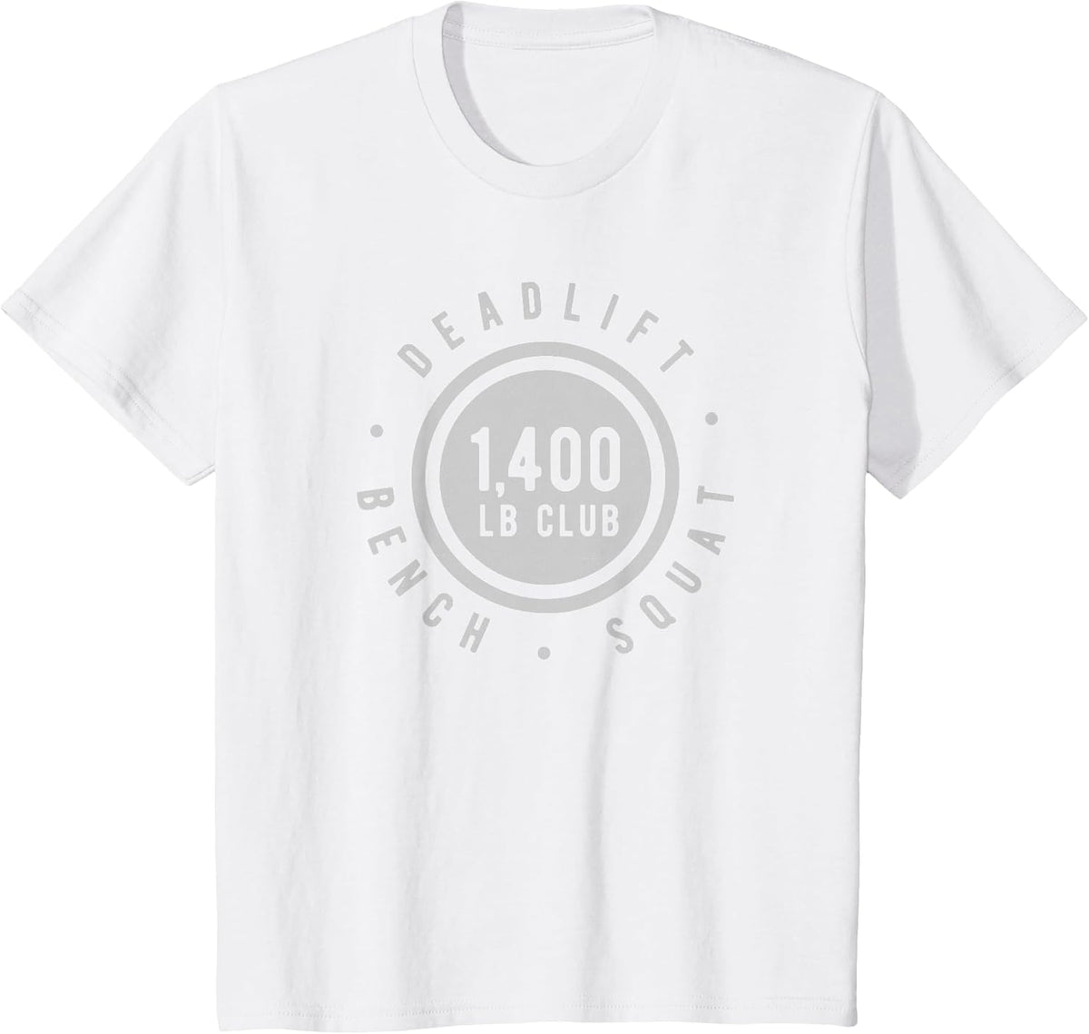 Elite 1,400 lb Club Powerlifting Gym Strong Novelty T-Shirt - White