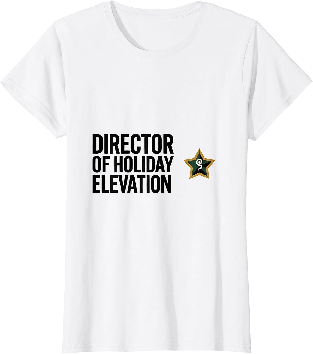 Director of Holiday Elevation Geometric Stoner Christmas T-Shirt - White