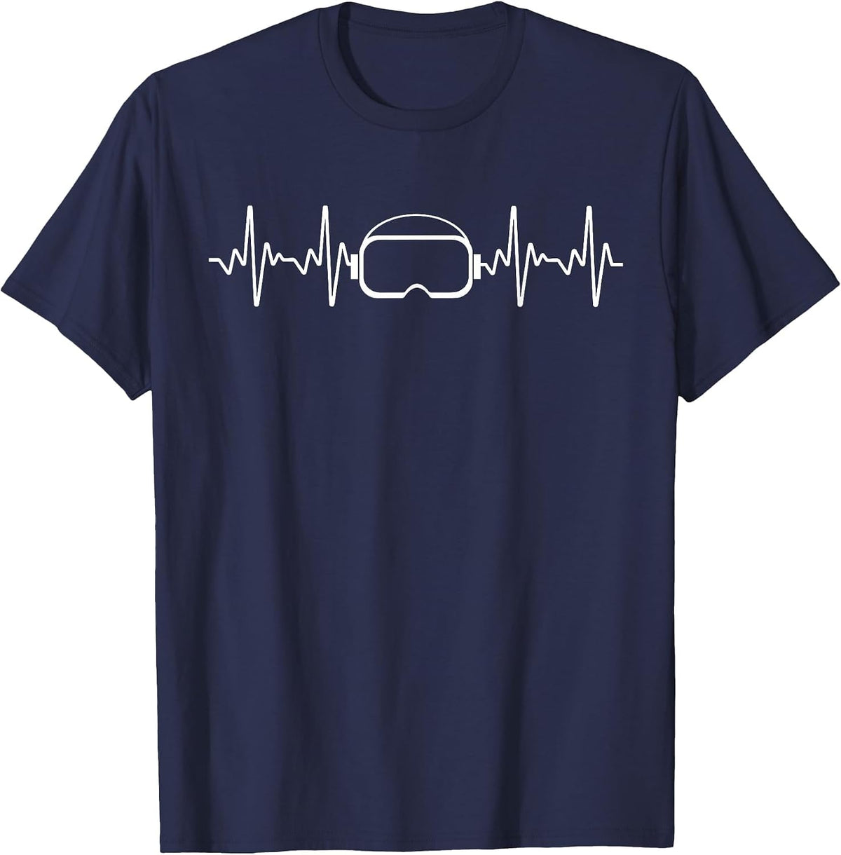 Cool Virtual Reality for Men Women Gaming VR Gamer Headset T-Shirt - Navy Blue