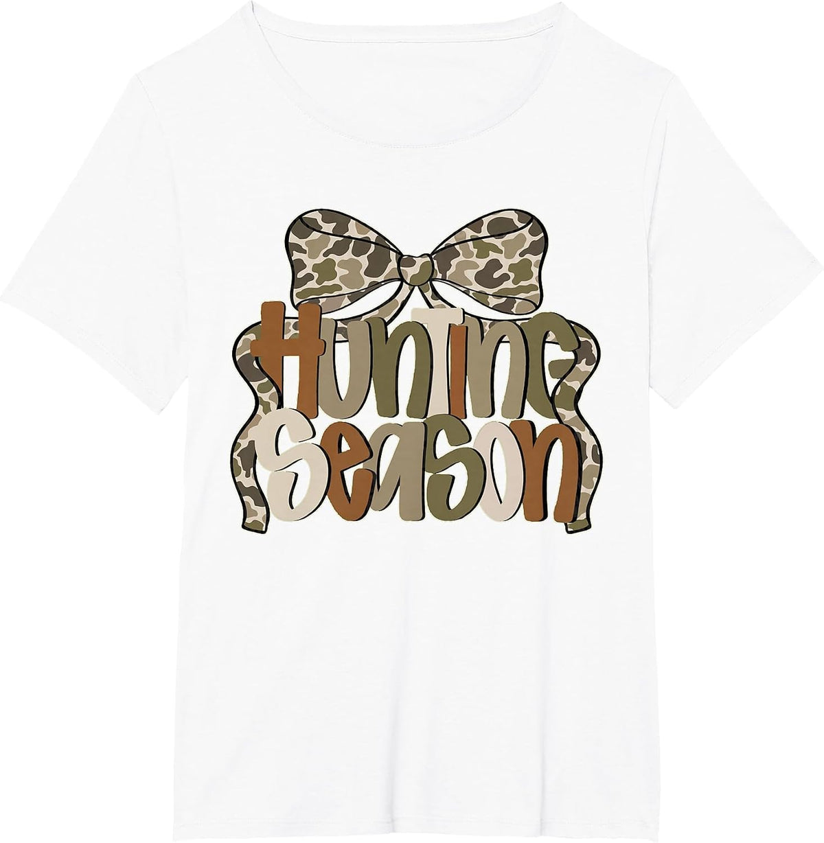Camo Coquette Bow Hunting Season Camo Hunt Women Mom Mama T-Shirt - White