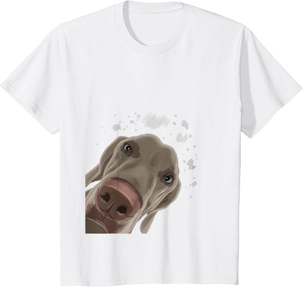 Funny Curious Dog Weimaraner T-Shirt - White
