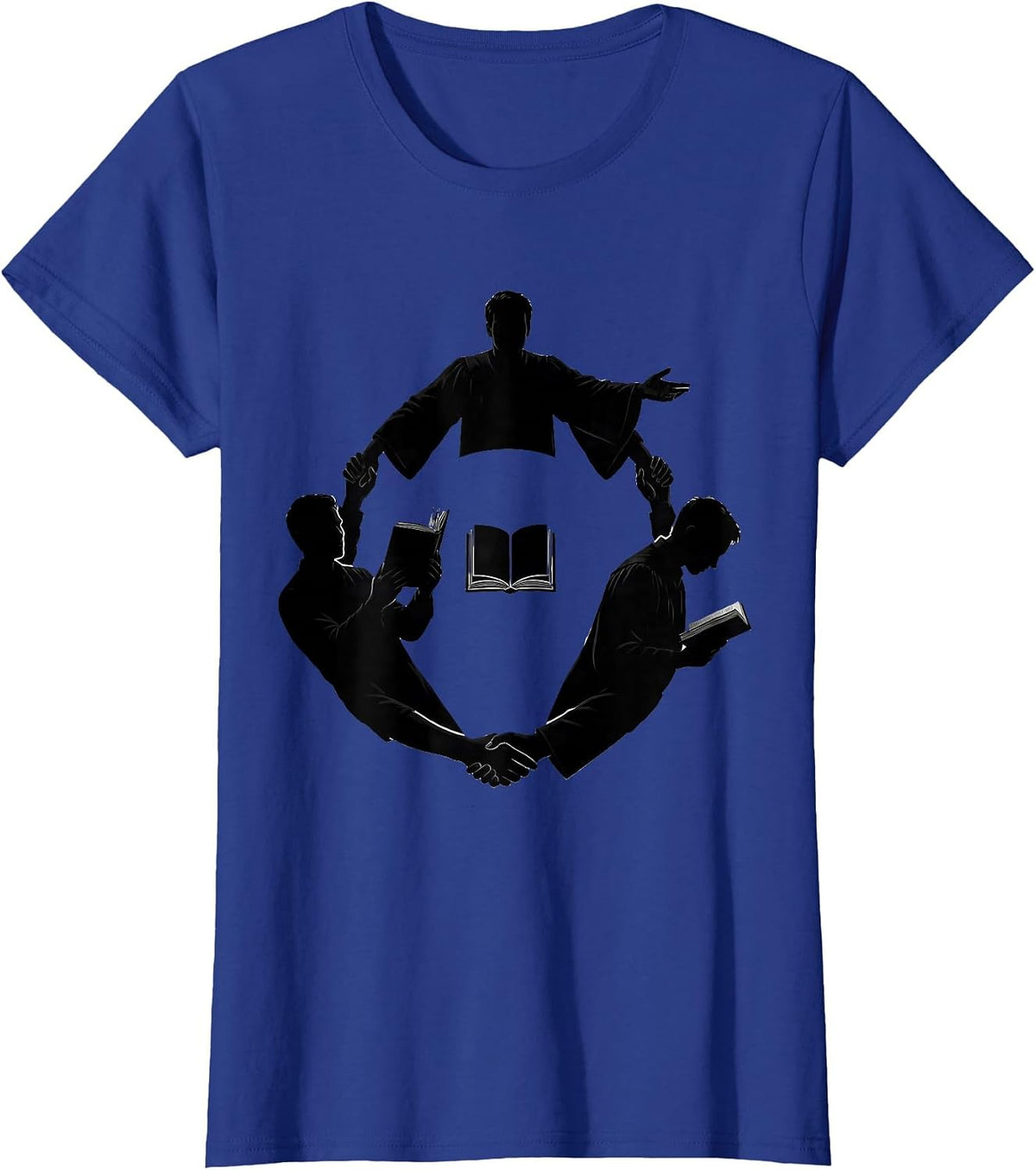 Women's Three Silhouettes Unity Circle Black History Month Heritage T-Shirt - Royal Blue