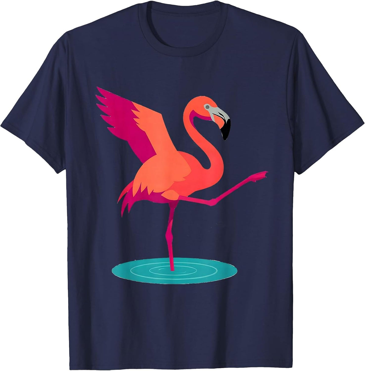 Stubborn Flamingo Funny Animal Humor Bird Lover T-Shirt - Navy Blue