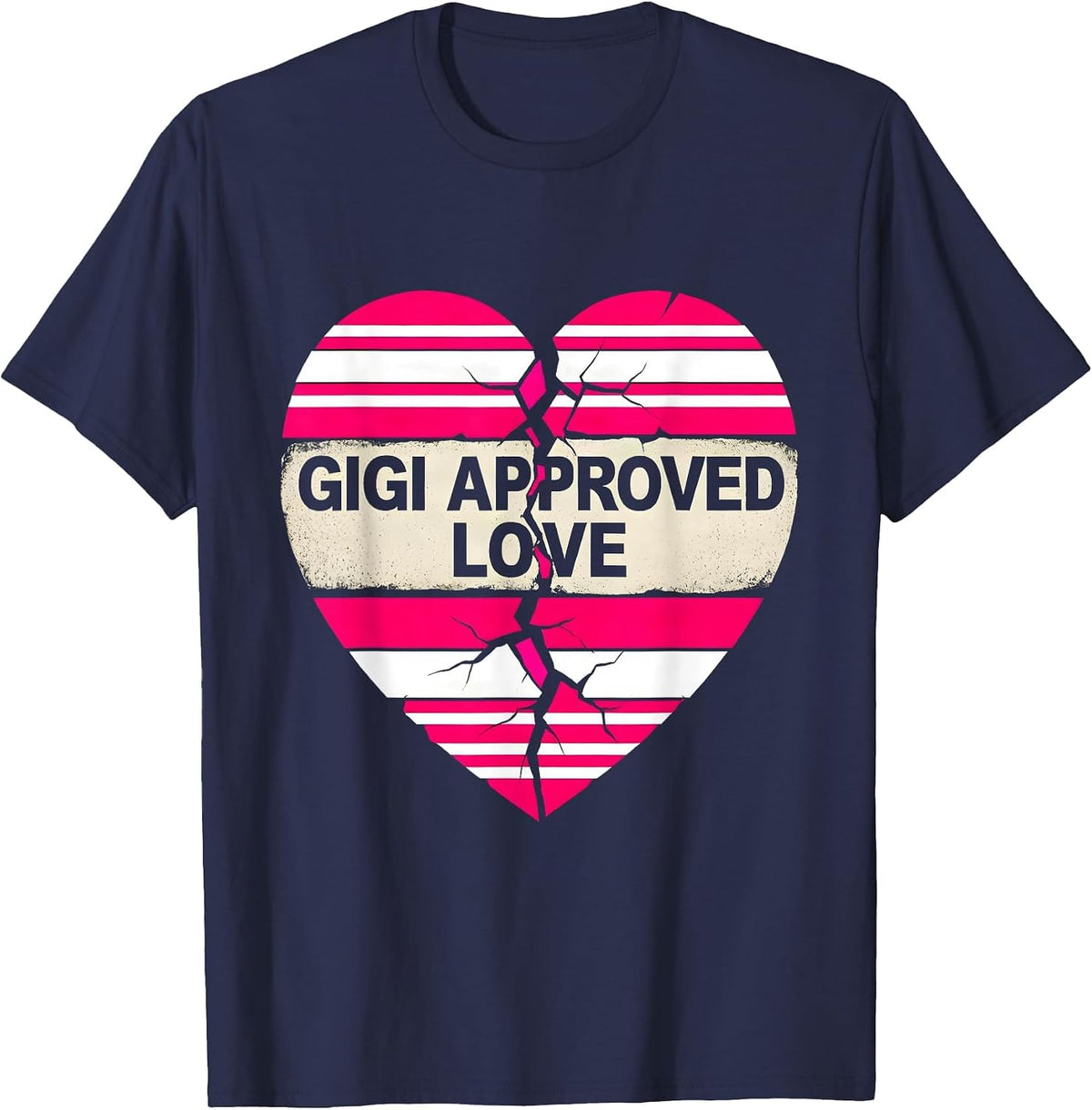 Gigi Approved Love Grandma Gift Design T-Shirt - Navy Blue