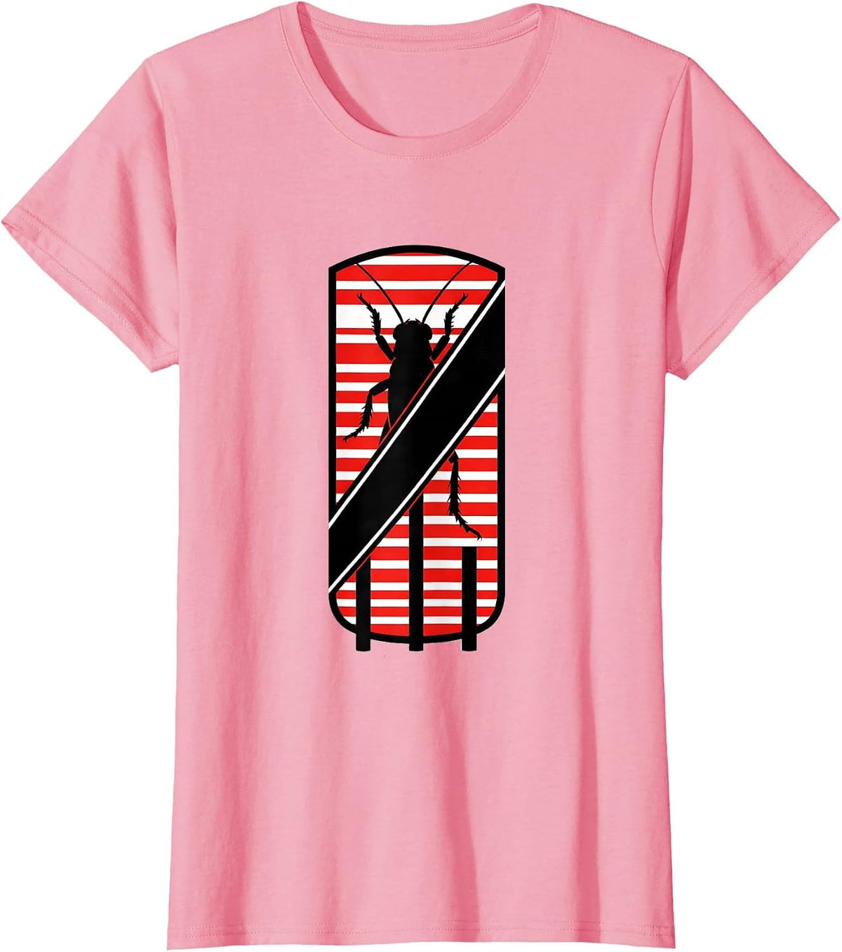 Women's Cricket Wicket Disrupted Stripe Caribbean Flag Heritage T-Shirt - Pink
