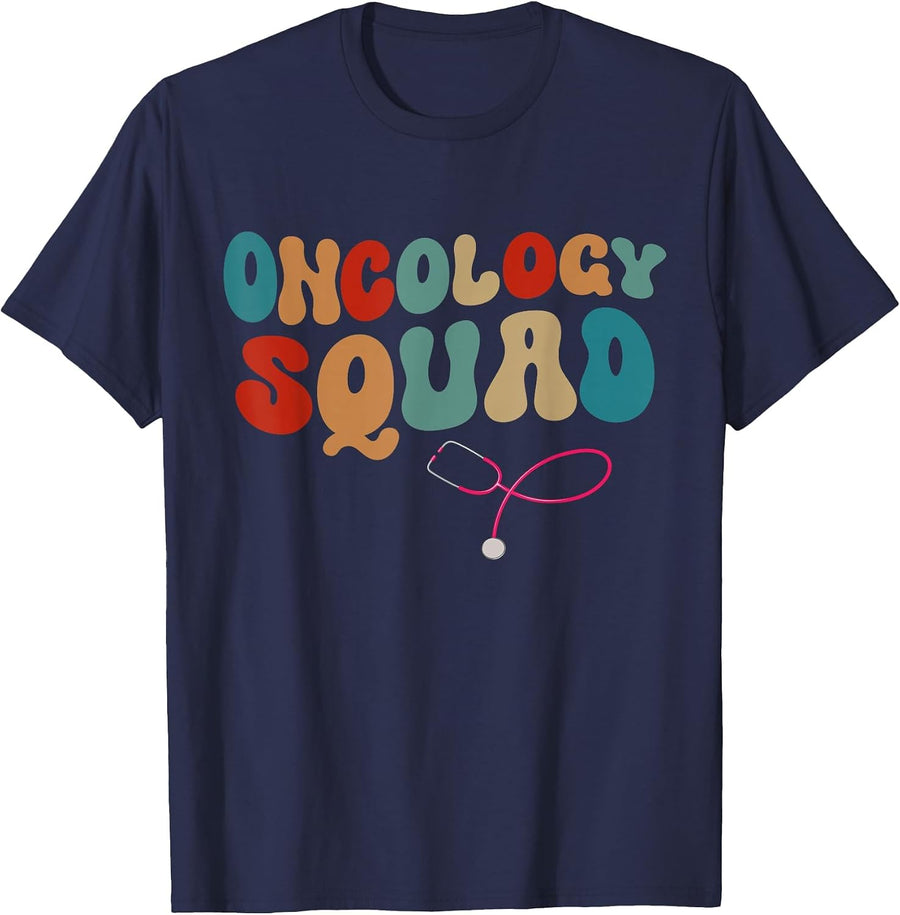 Oncology Squad Design Oncology Nurse Medical Assistant T-Shirt - Navy Blue
