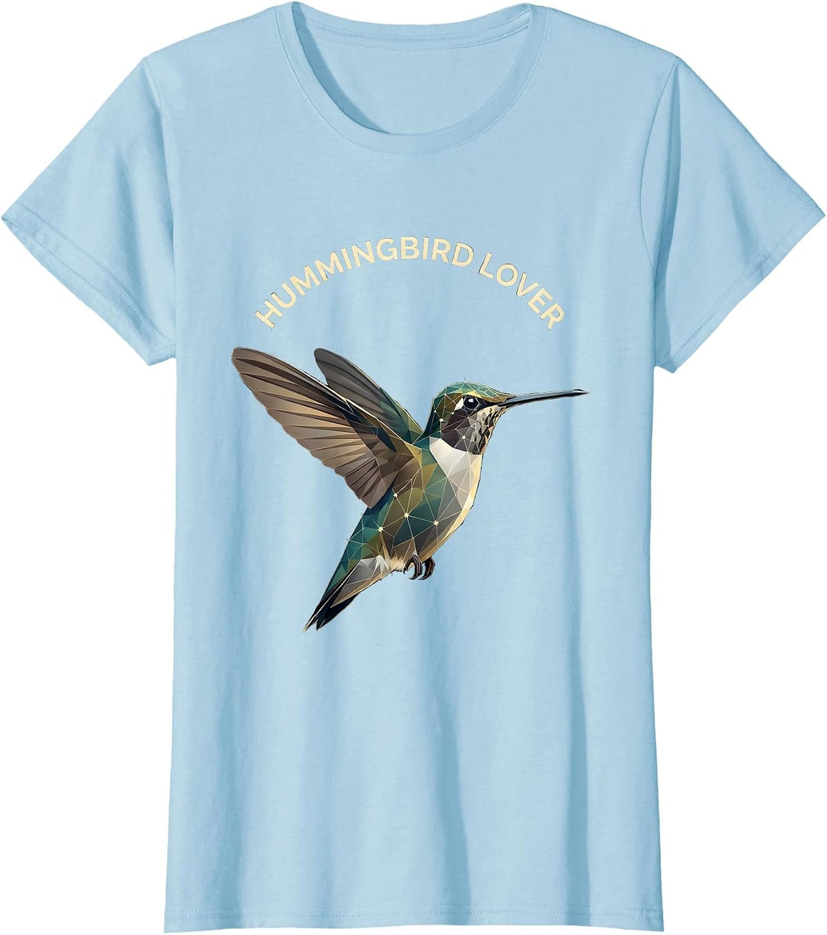 Hummingbird Lover Geometric Constellation Animal Line Art T-Shirt - Baby Blue
