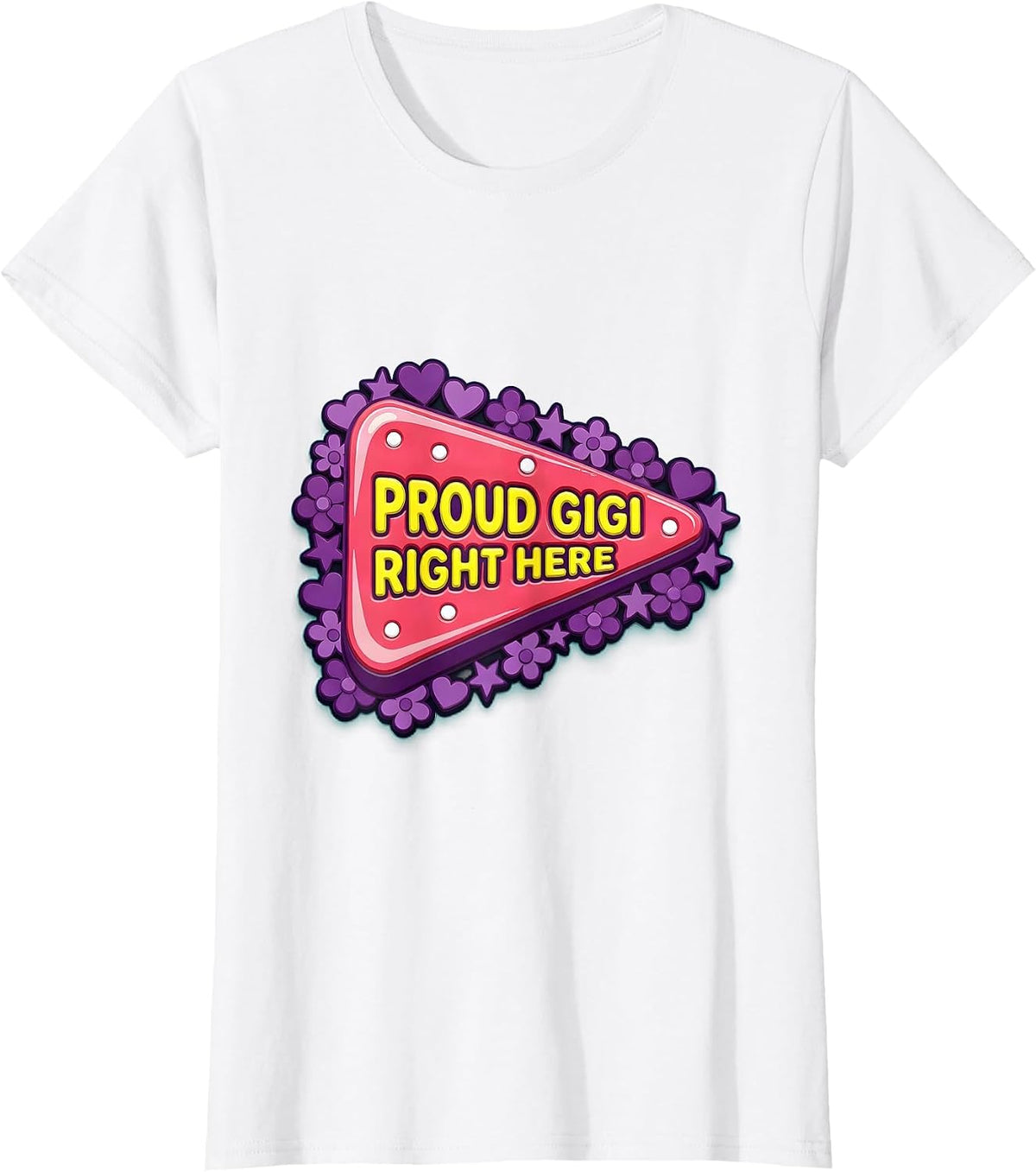 Proud Gigi Grandma Pride Design T-Shirt - White