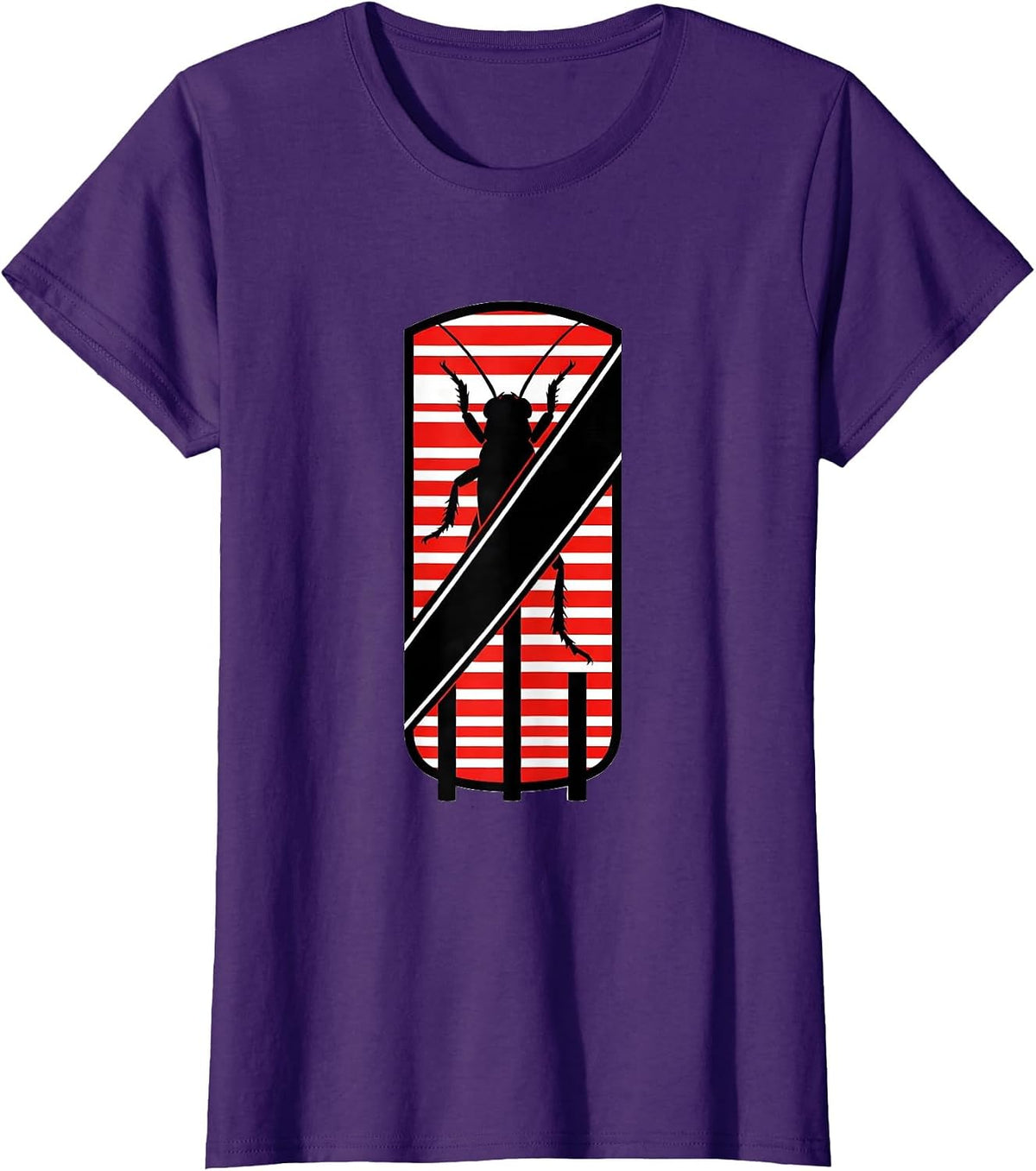 Women's Cricket Wicket Disrupted Stripe Caribbean Flag Heritage T-Shirt - Purple