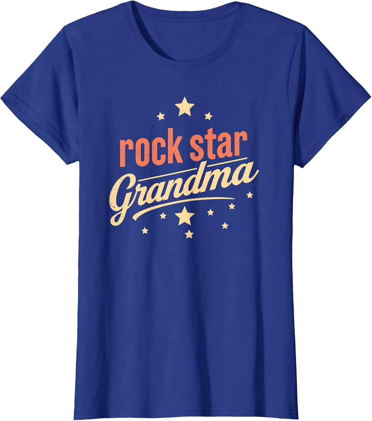 Funny Rockin Graphic Rock Star Grandma T-Shirt - Royal Blue