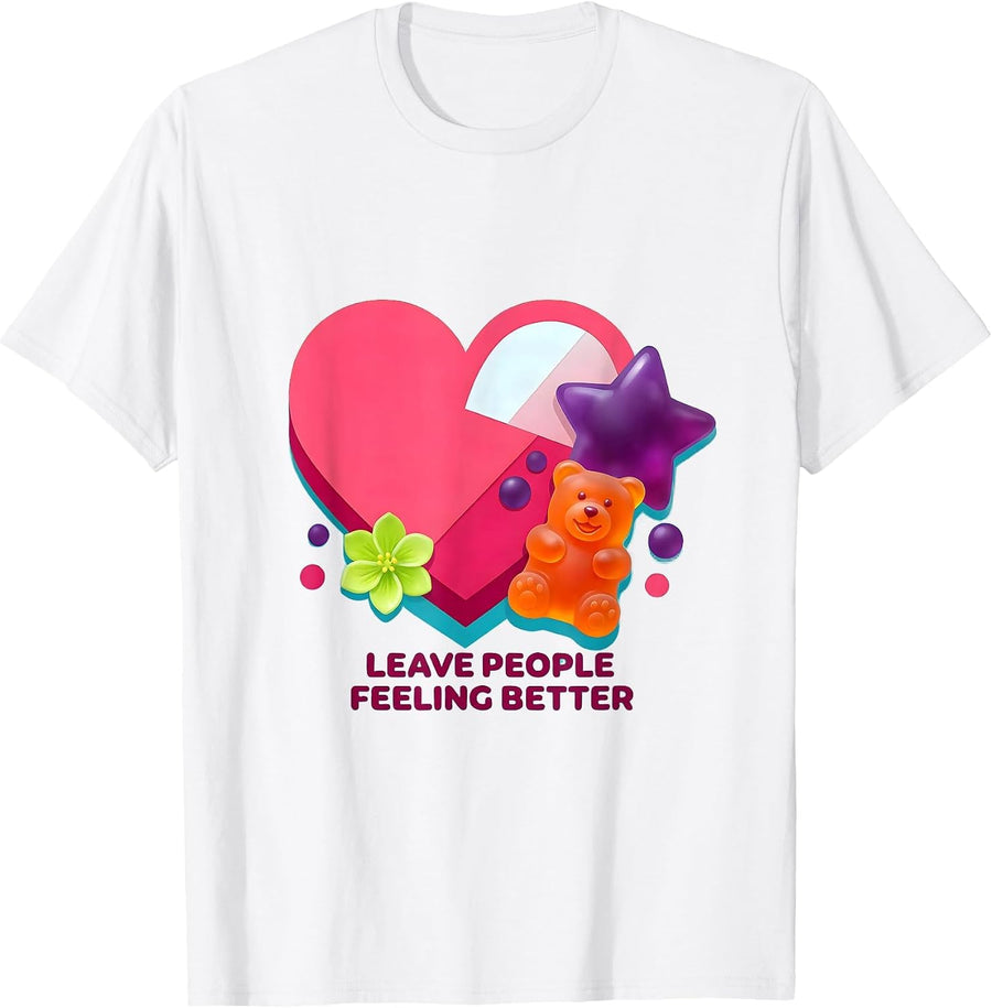 Men's Leave People Feeling Better Kindness Design T-Shirt - White