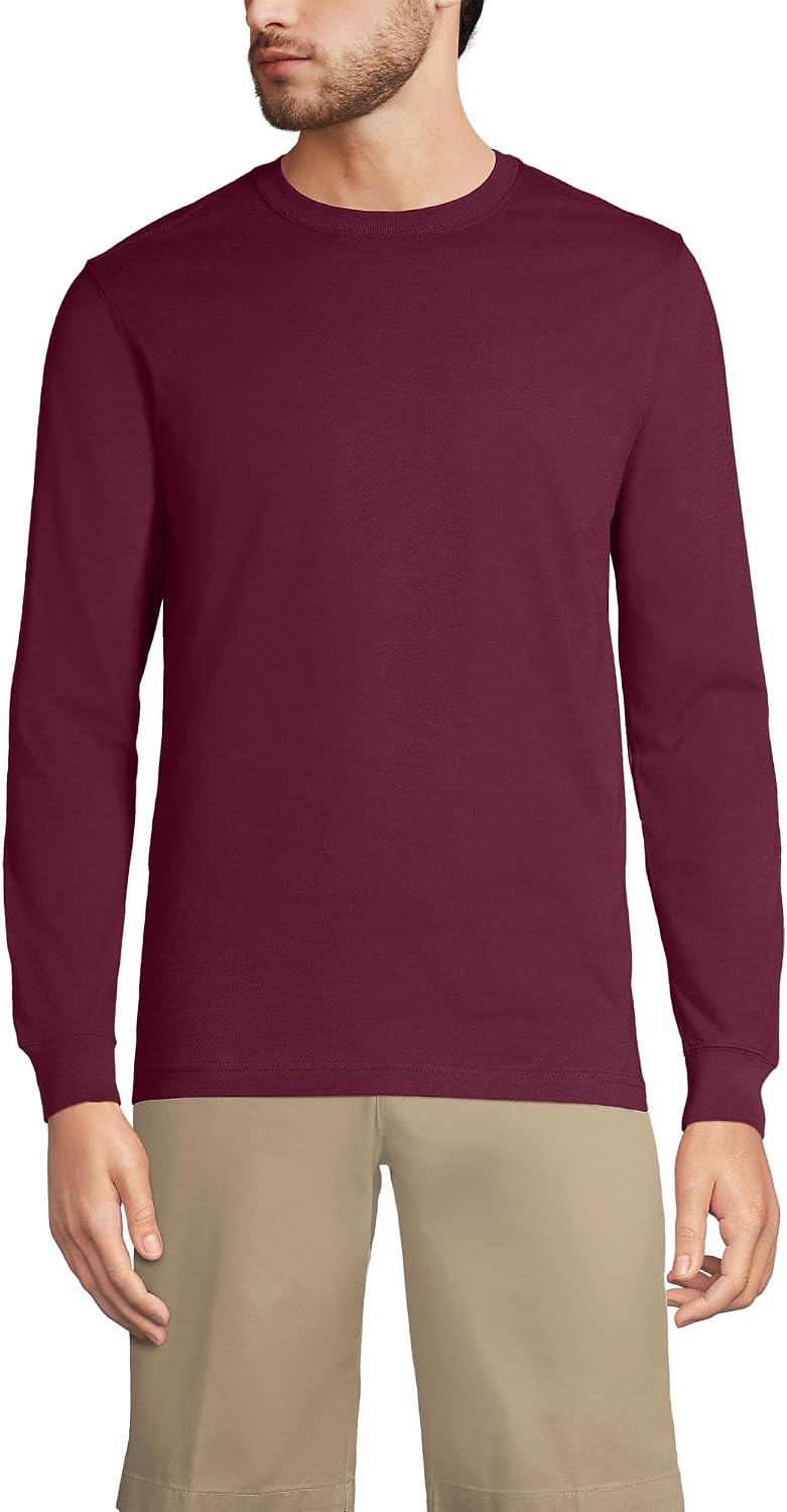 Lands' End Men's Long Sleeve Uniform T-Shirt - Burgundy