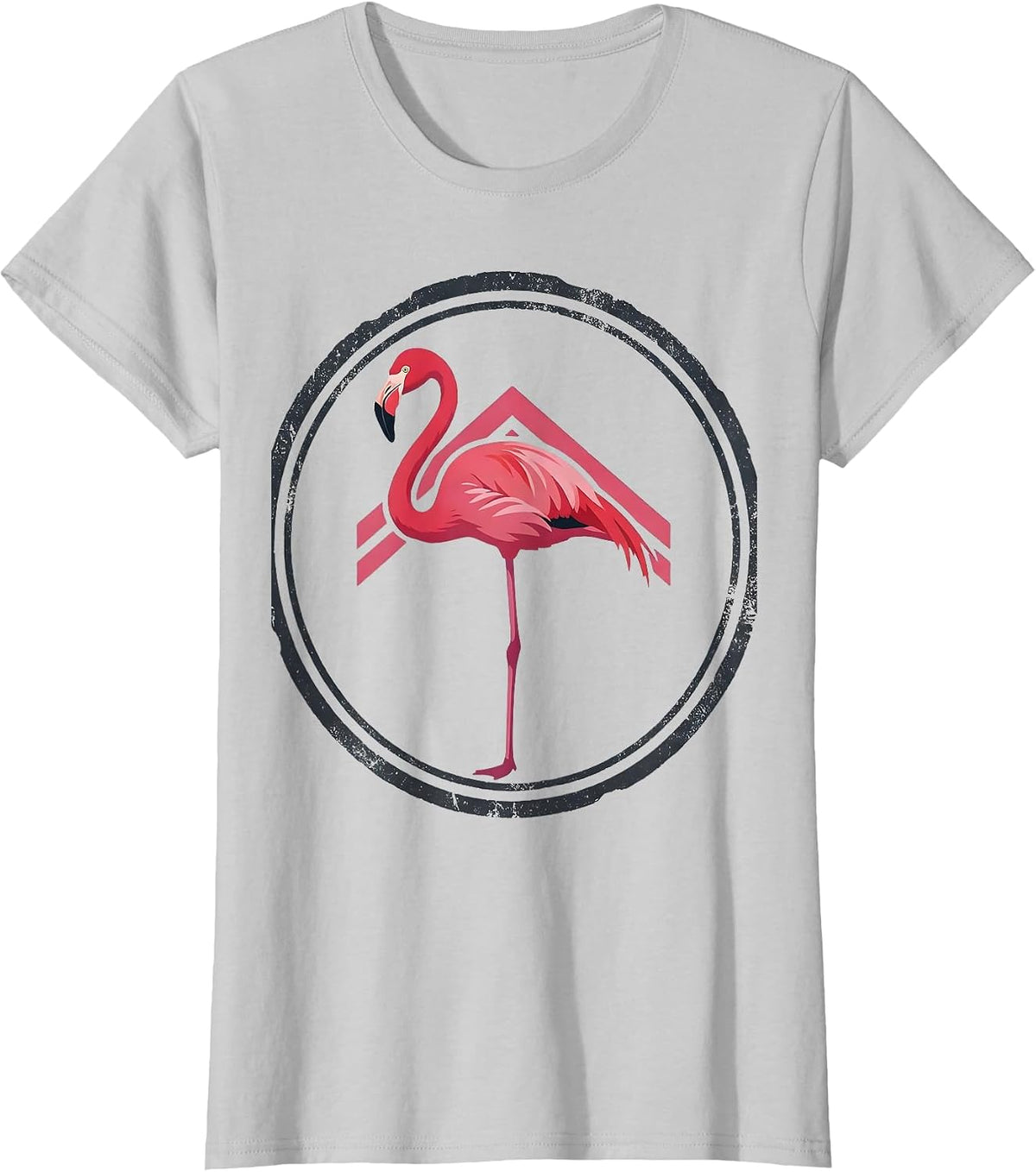 Flamingo Seal Novelty Humor Tropical Bird Lover T-Shirt - Silver Grey