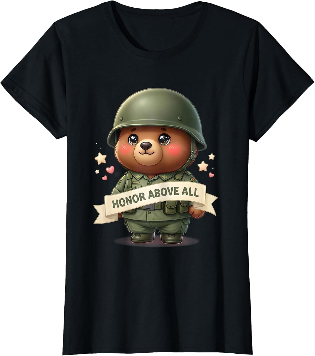 Honor Above All Military Army Pride Design T-Shirt - Black