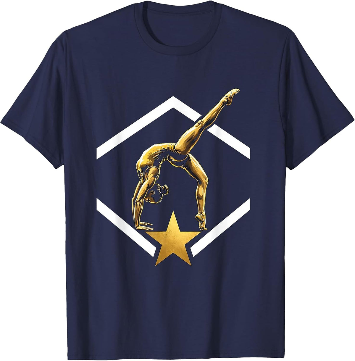Gymnast Back Walkover Gymnastics Life Art T-Shirt - Navy Blue