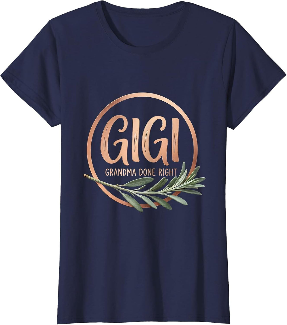 Women's Gigi Grandma Done Right Boho Funny Gift for Grandkids T-Shirt - Navy Blue