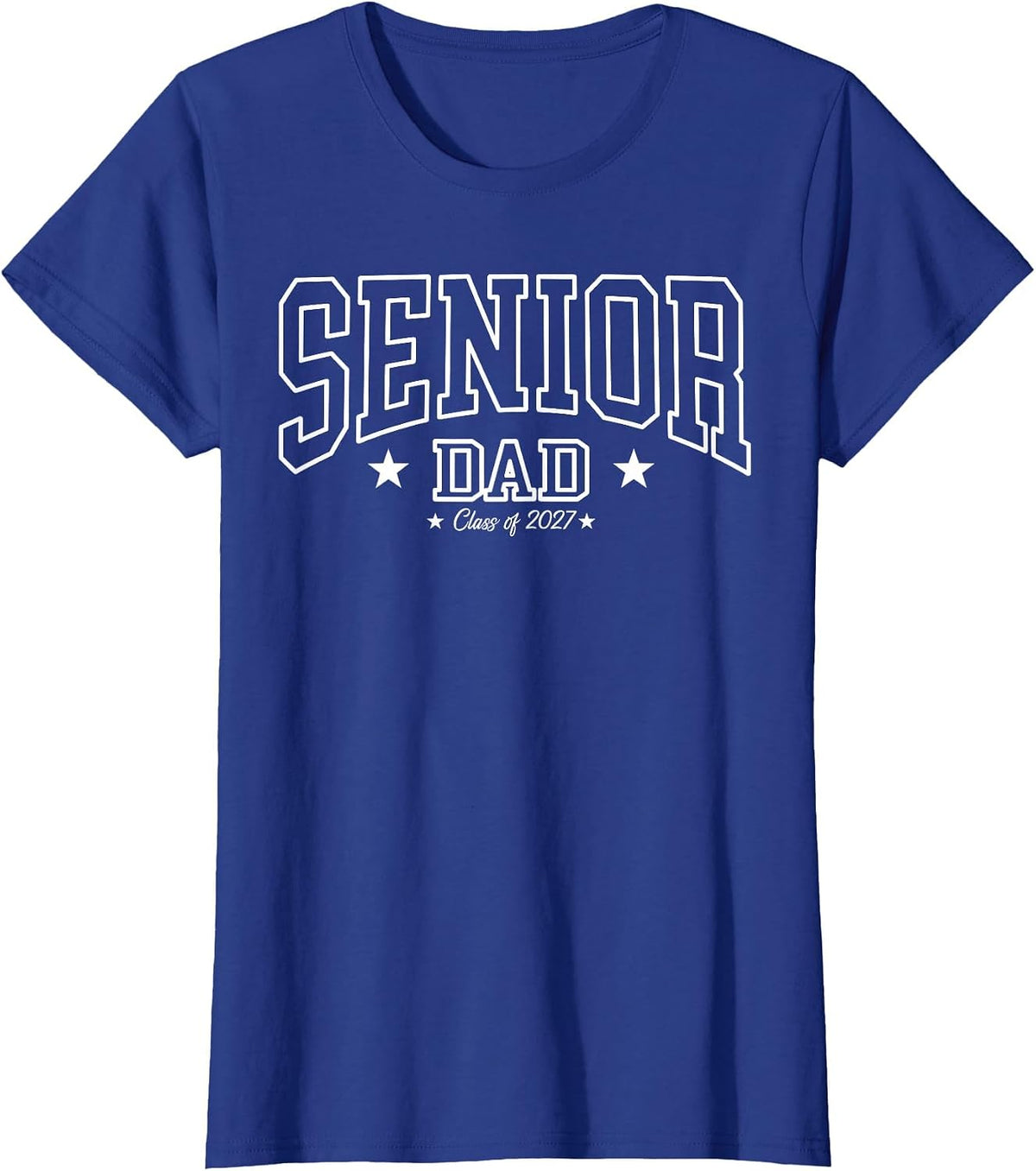 Senior Dad Class of 2027 Striped Graduate Father Graduation T-Shirt - Royal Blue