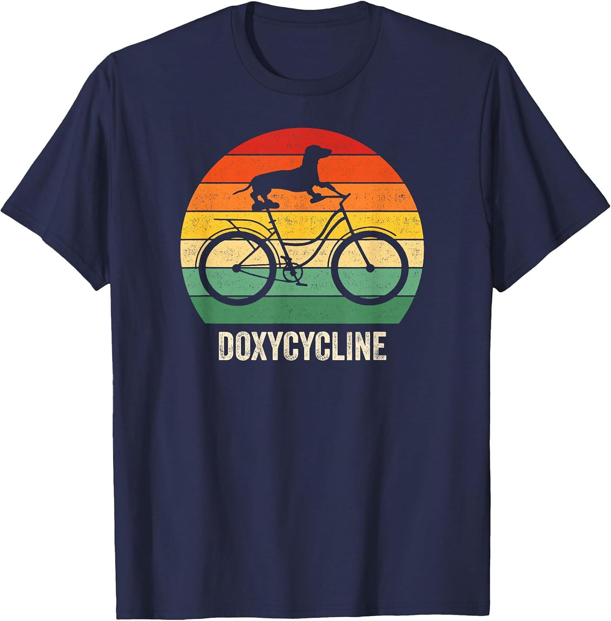 Doxycycline – Funny Pharmacy Vet Tech Dachshund T-Shirt - Navy Blue