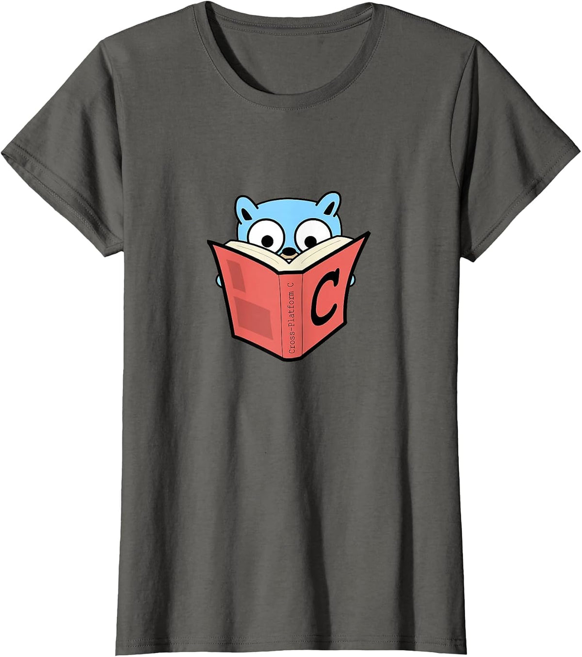 Go Developer Tee golang Cross Platform c Gopher Tshirt T-Shirt - Asphalt Grey