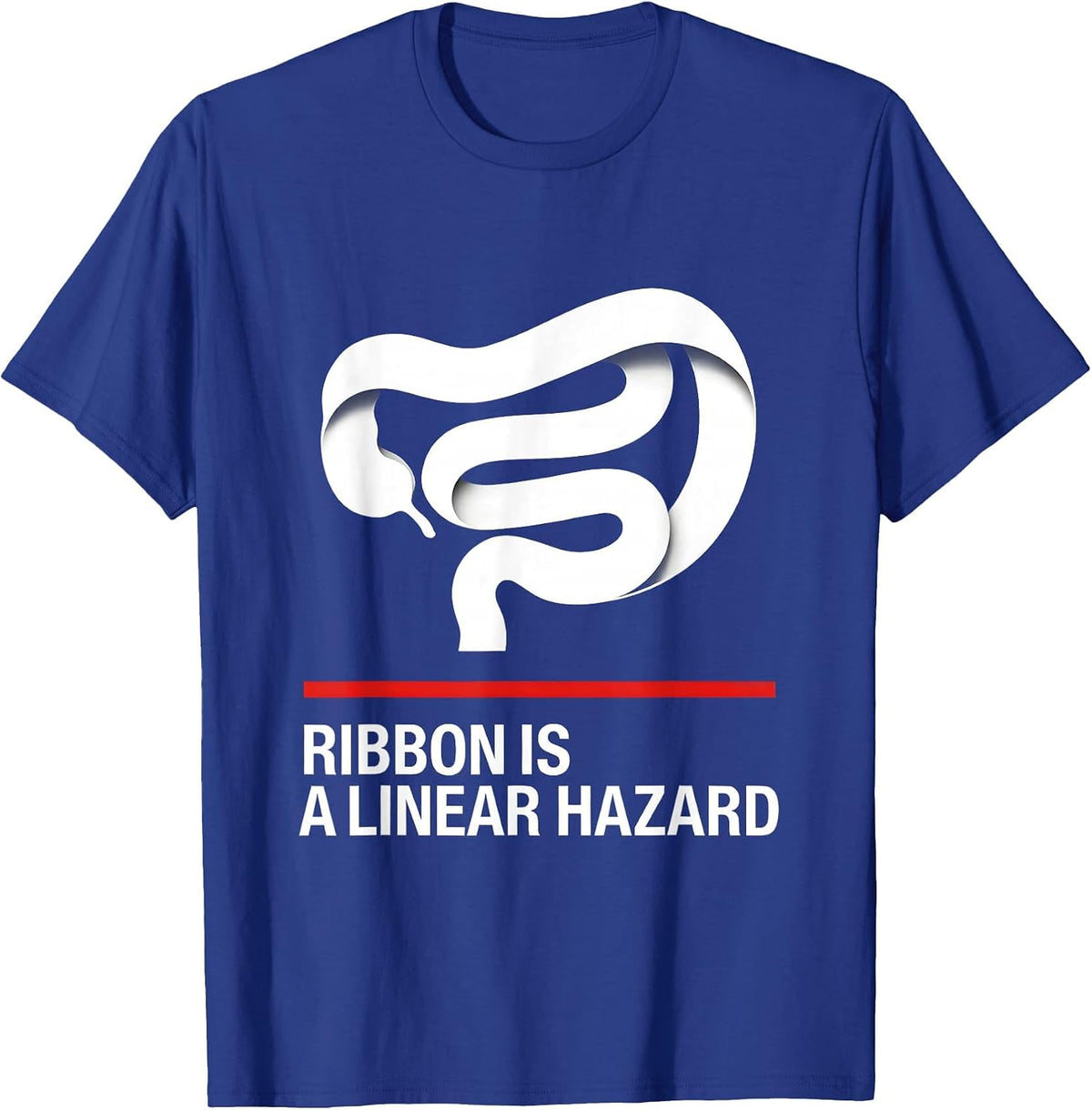 Men's Ribbon Is A Linear Hazard Funny Vet Tech Christmas T-Shirt - Royal Blue
