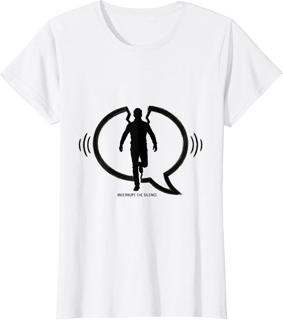 Interrupt The Silence Mental Health Awareness Statement T-Shirt - White