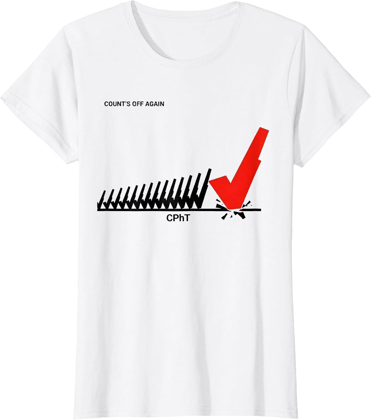 Women's Count's Off Again CPhT Funny Pharmacy Tech Grad Gift T-Shirt - White