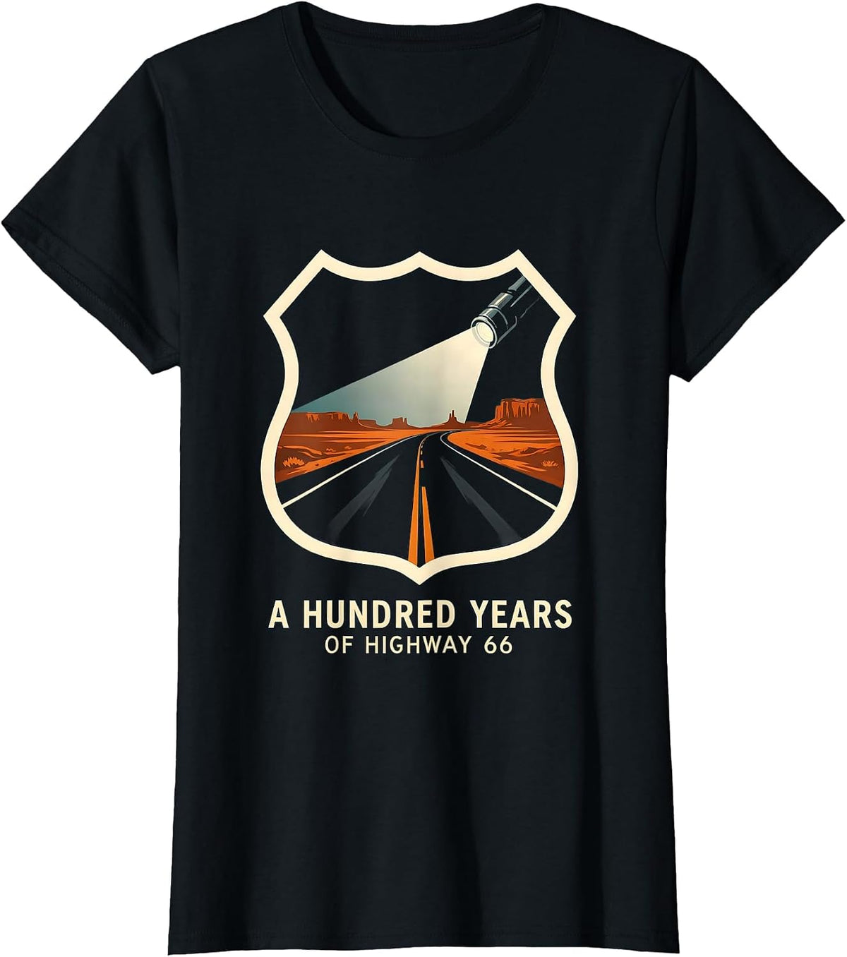 A Hundred Years Of Highway 66 Vintage Centennial Souvenir T-Shirt - Black