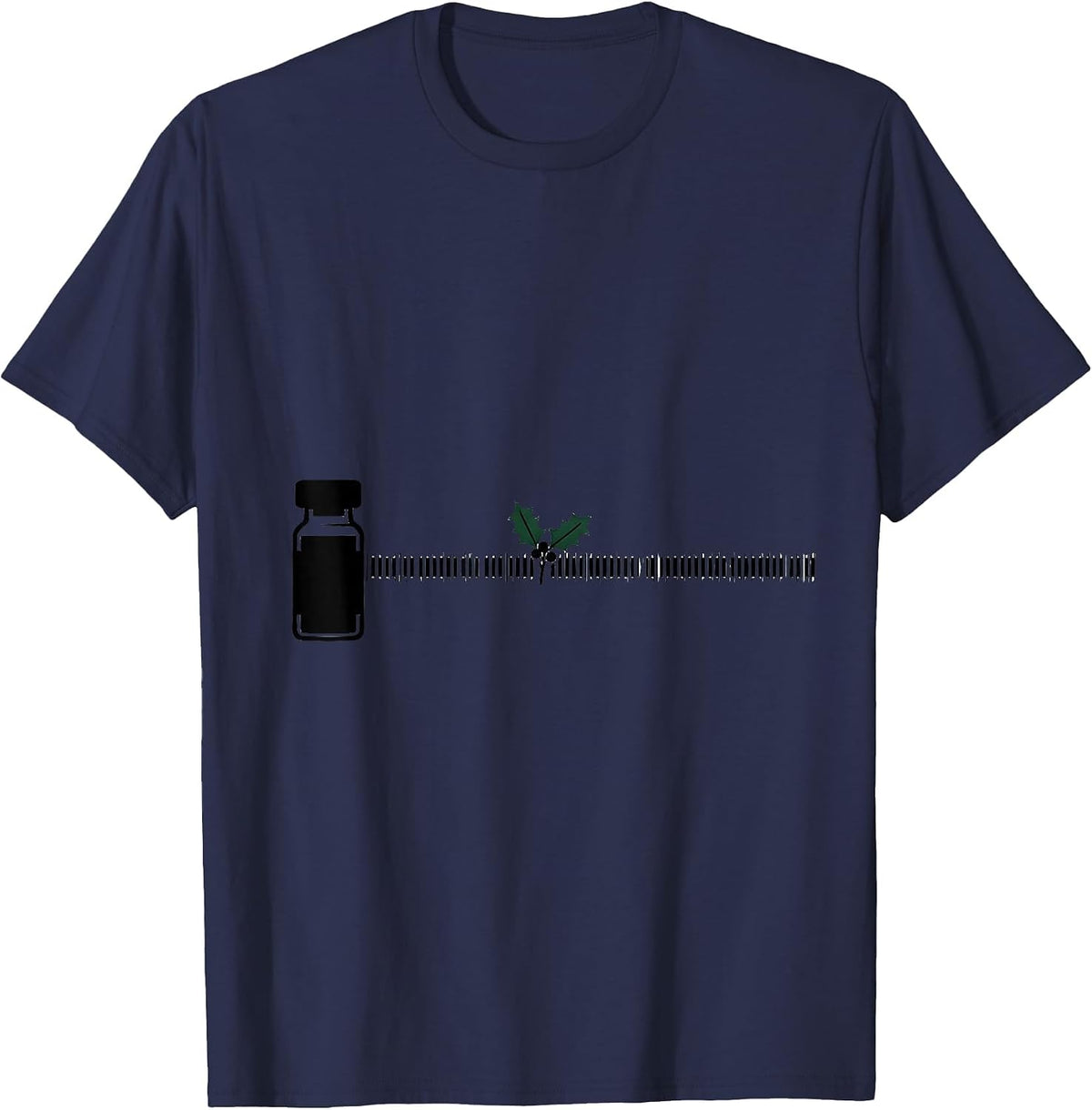 Men's Prescription Vial Tally Tick Funny Pharmacy Tech Christmas T-Shirt - Navy Blue