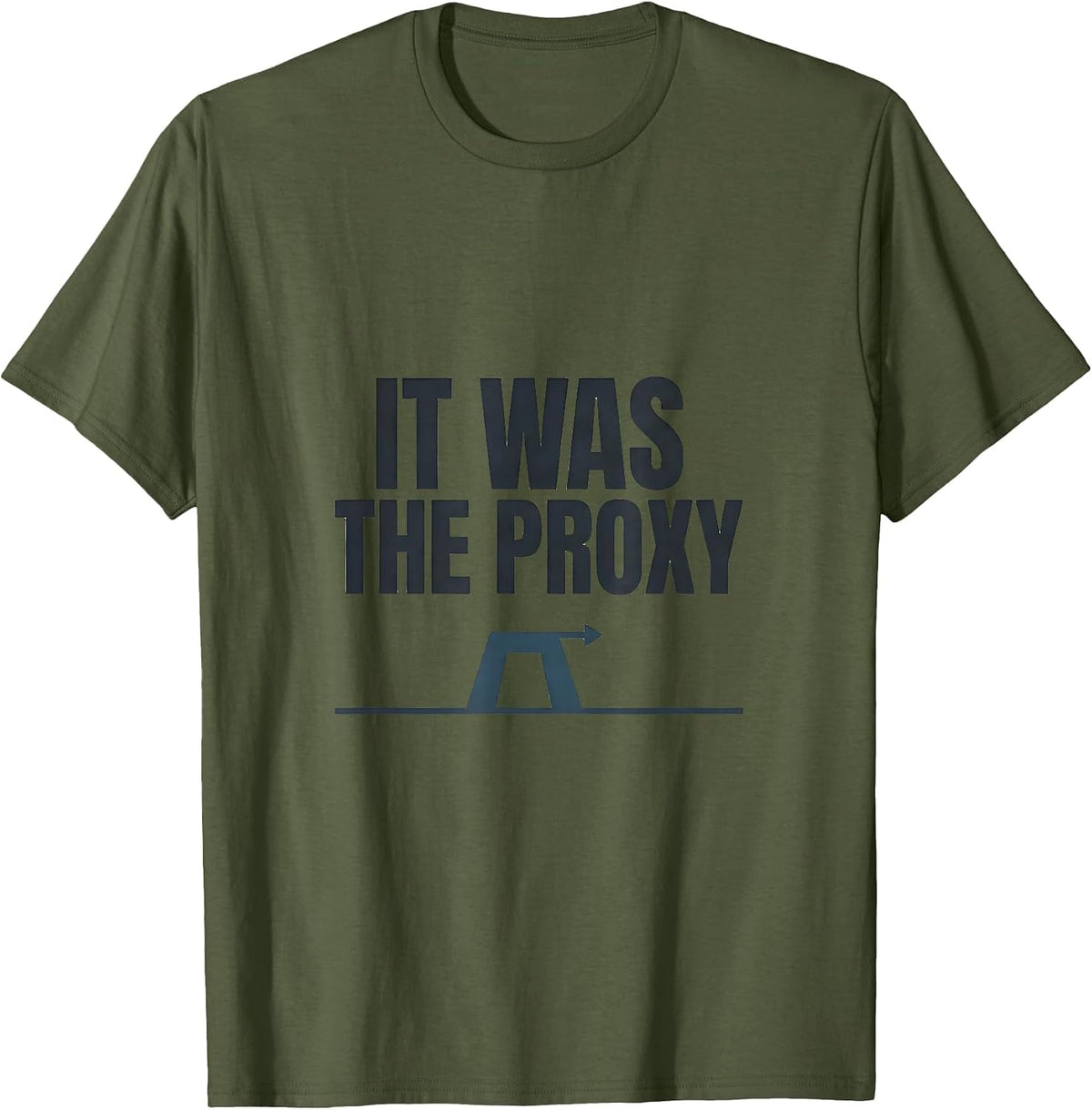 Men's It Was The Proxy Funny IT Support Programmer Tech Humor T-Shirt - Olive Green