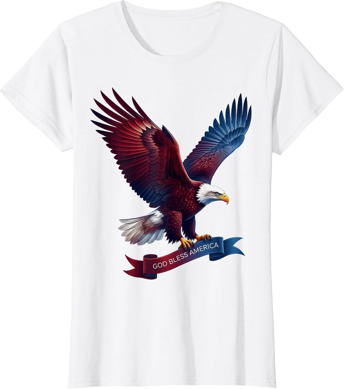 God Bless America Memorial Day Patriotic Design T-Shirt - White