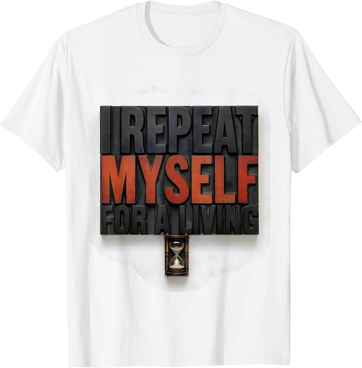 Men's I Repeat Myself For A Living Funny History Teacher Deadpan T-Shirt - White