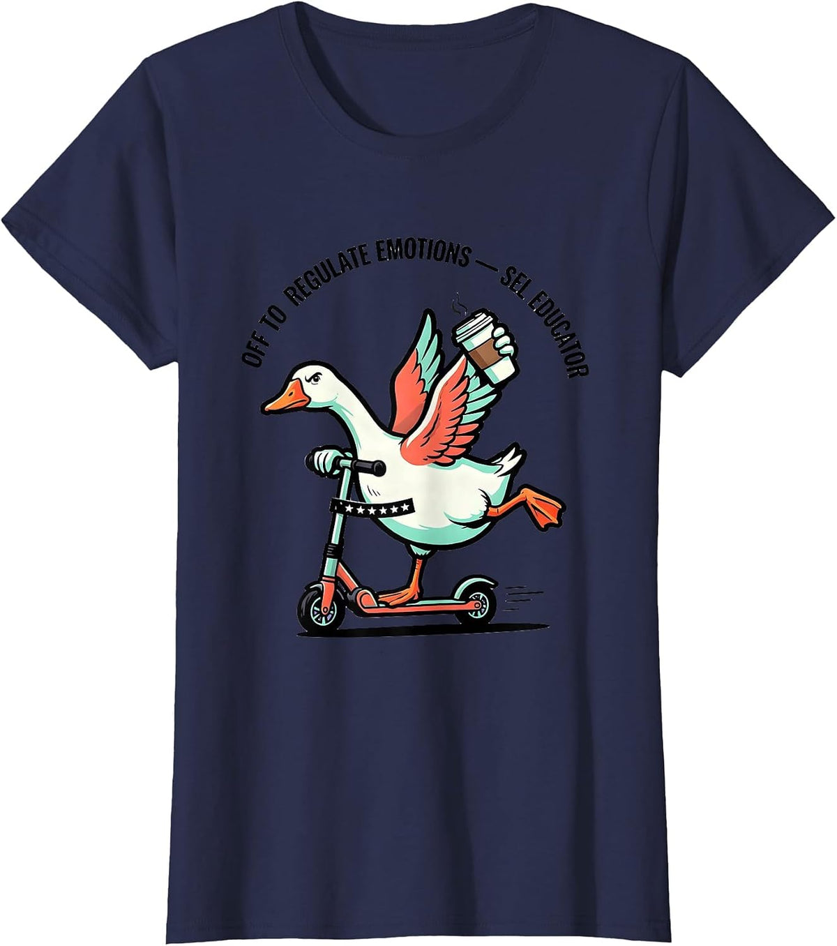 Women's Off to Regulate Emotions SEL Educator Funny T-Shirt - Navy Blue