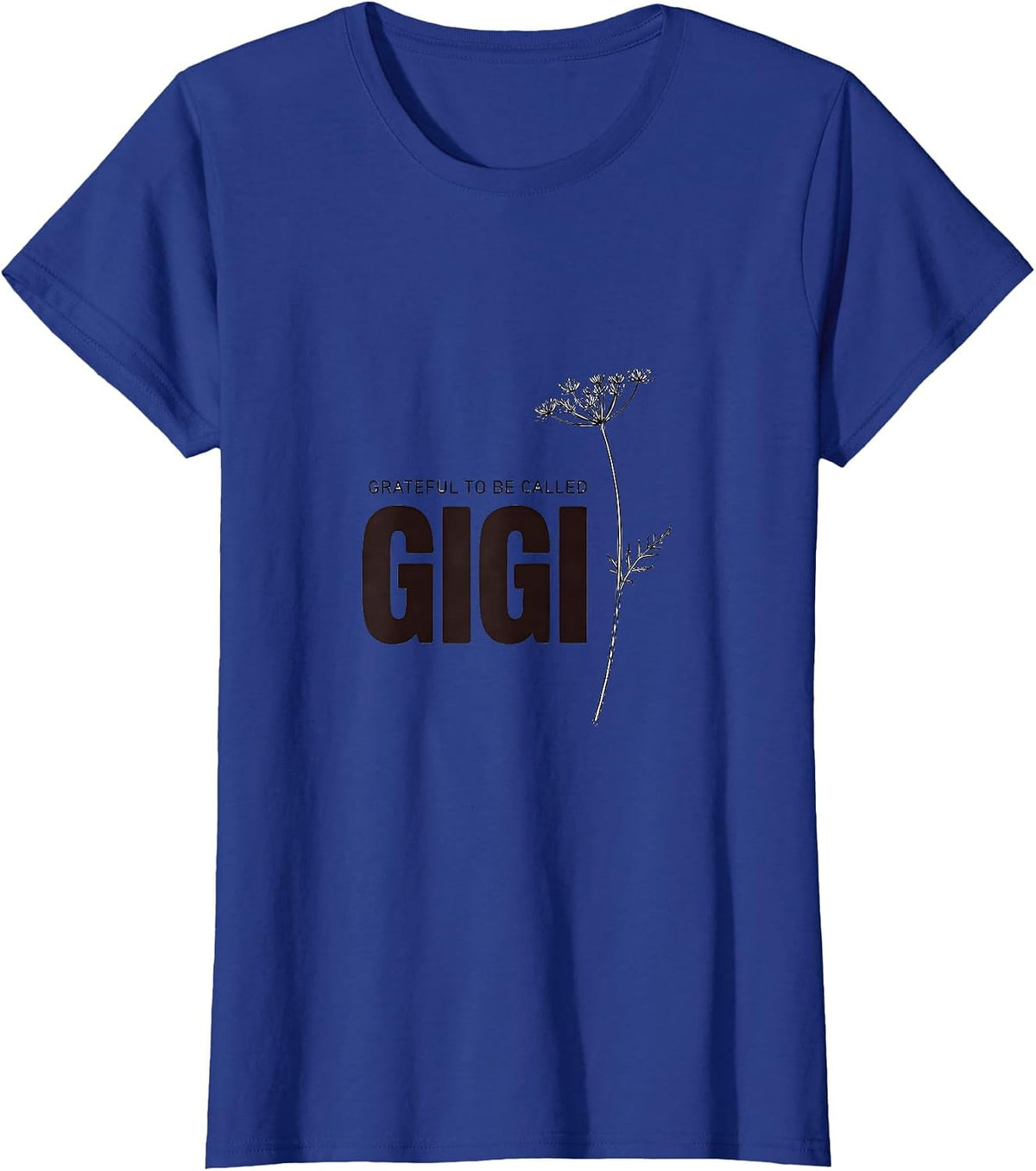 Women's Grateful To Be Called Gigi Boho Minimalist Grandma Name T-Shirt - Royal Blue