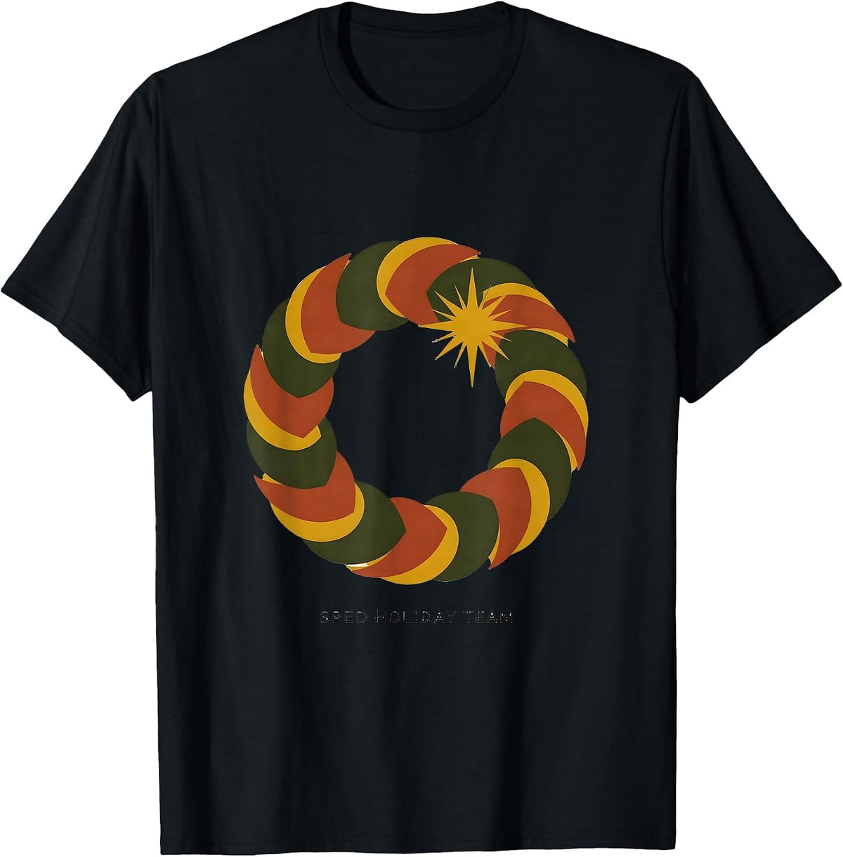 Men's SPED Holiday Team Midcentury Modern Christmas Special Ed T-Shirt - Black