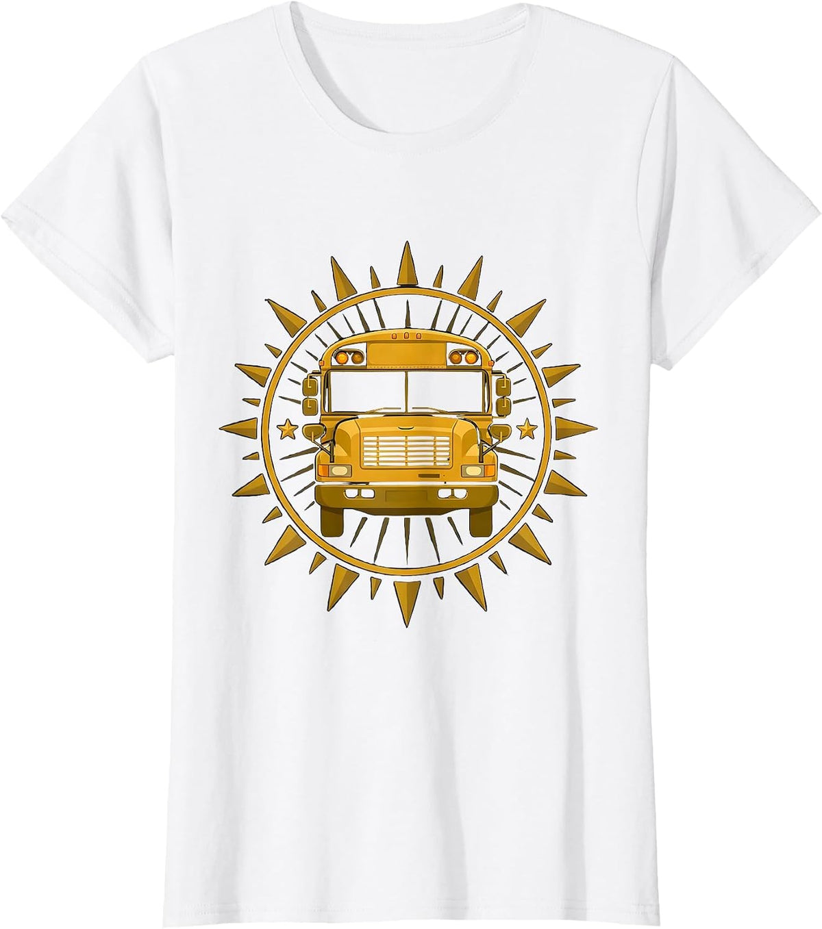 School Bus Driver Appreciation Starburst Humor T-Shirt - White