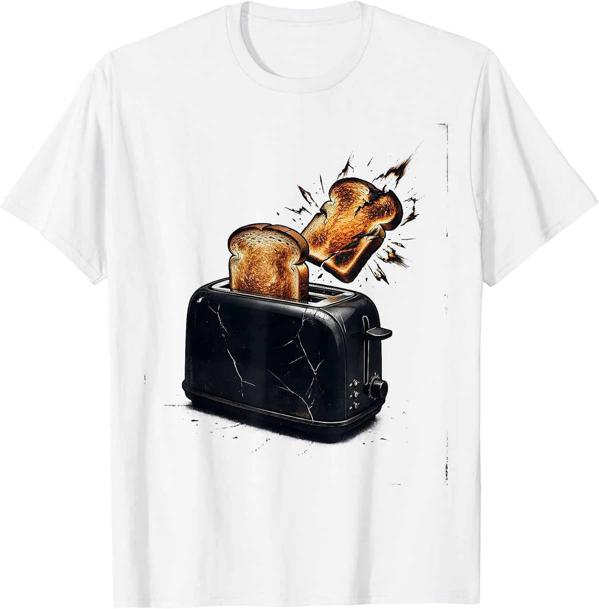 Men's Toaster Chaos Distressed Novelty Humor T-Shirt - White