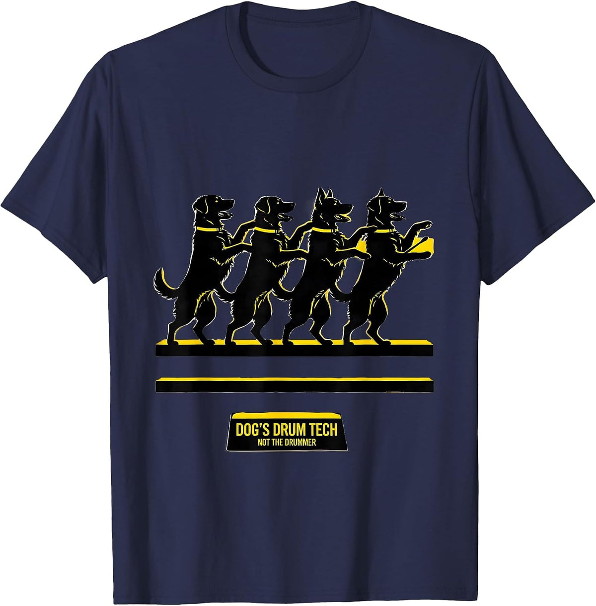 Dog's Drum Tech, Not The Drummer Funny Dog Rock Music Humor T-Shirt - Navy Blue