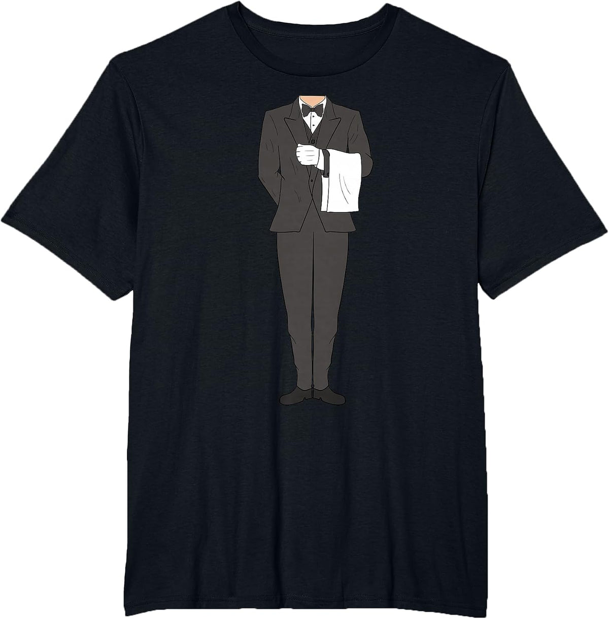Butler Halloween Costume Outfit Funny T-Shirt - Black