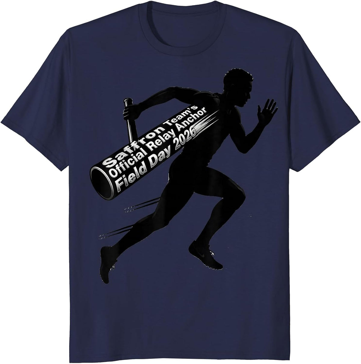 Men's Saffron Team's Official Relay Anchor — Field Day 2026 T-Shirt - Navy Blue