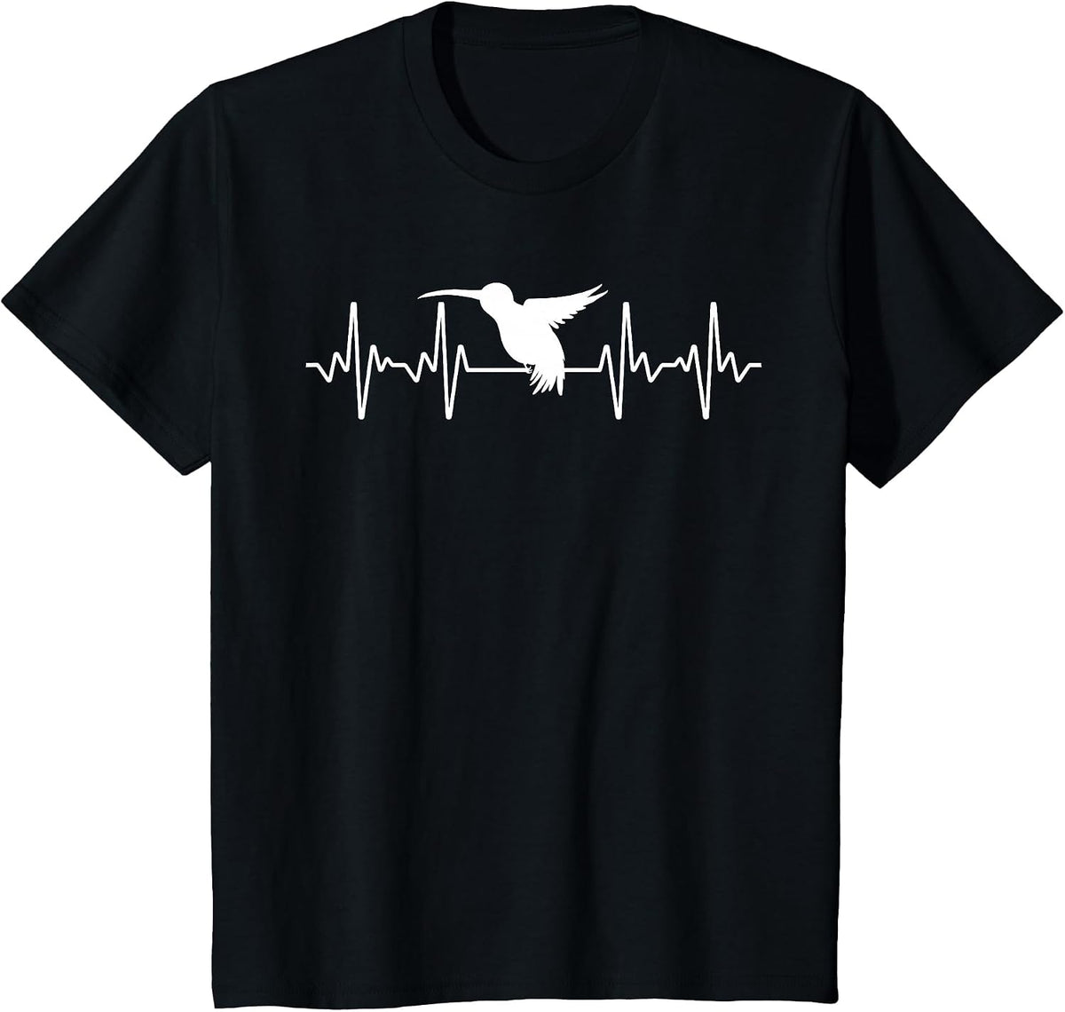 Cool Hummingbird for Men Women Heartbeat Bird Lover Birding T-Shirt - Black