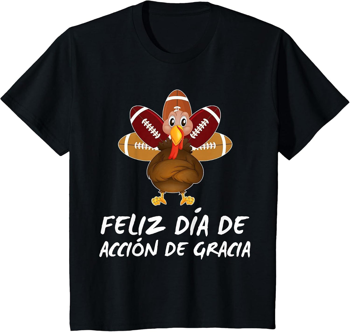 Dia de accion de Gracia Thanksgiving Spanish Speaking Turkey T-Shirt - Black