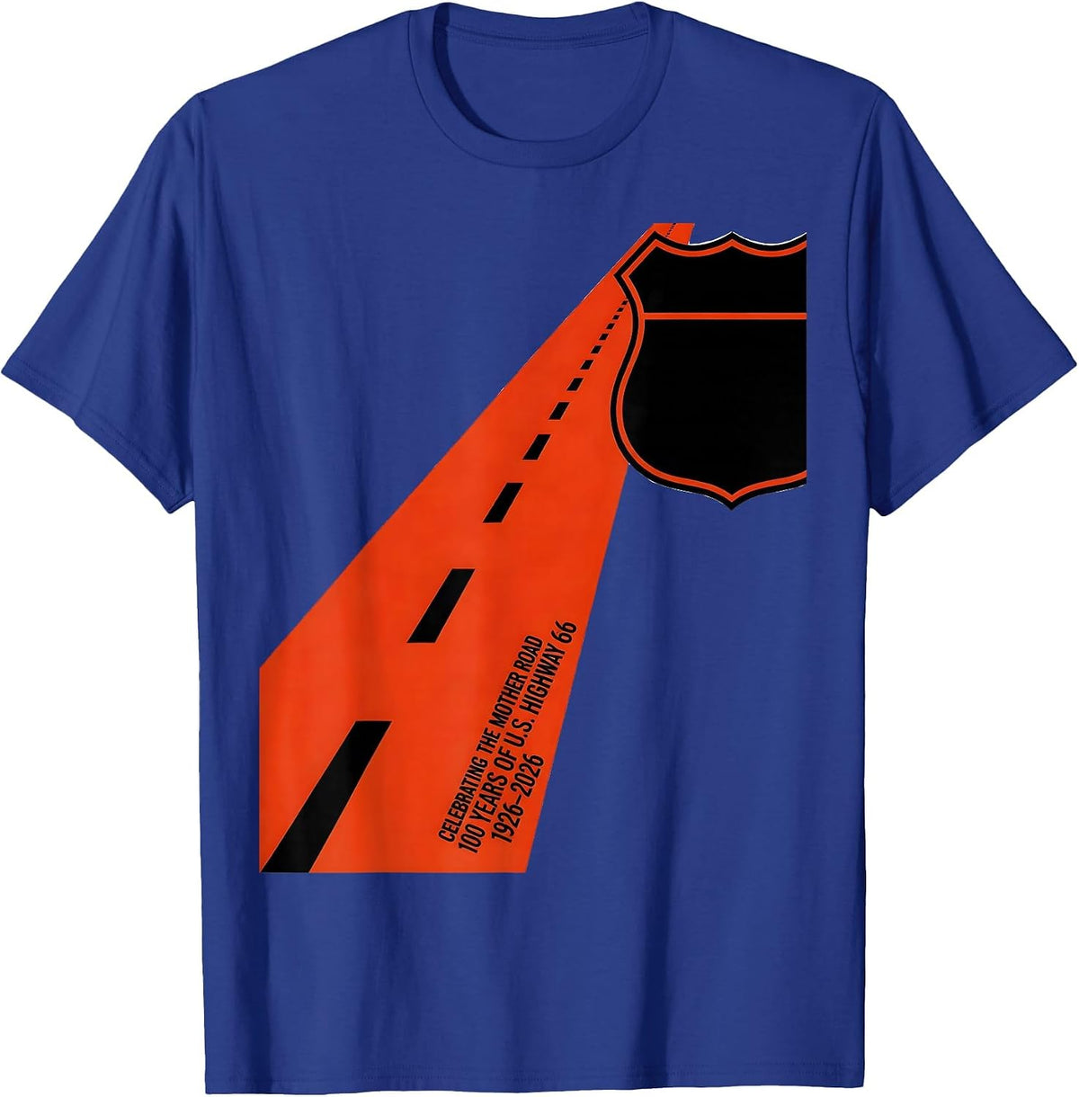 Men's The Mother Road Highway 66 100th Anniversary Centennial T-Shirt - Royal Blue